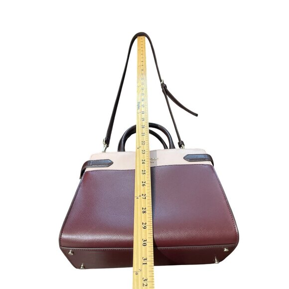 Kate Spade Staci Colorblock Medium Leather Satchel Rose Smoke Bag Detach Strap - Picture 9 of 9